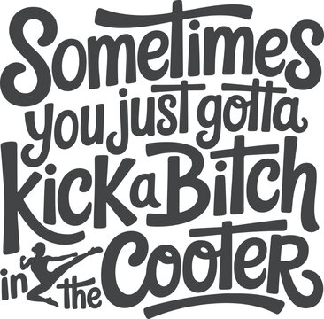 Sometimes you just gotta kick a bitch in the cooter svg, Funny Adult Humor SVG