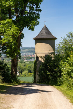 A small tower in the park of Belvedere Palace in Weimar, Thuringia.