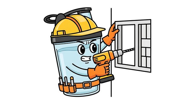 Cartoon yellow truck with orange crane lifting boxes.