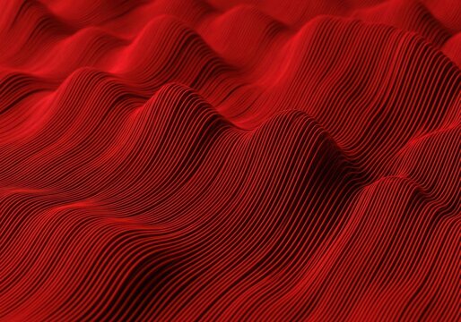 Abstract red wavy texture with parallel lines