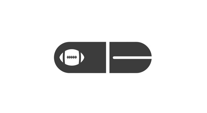 American football sports pill capsule icon.