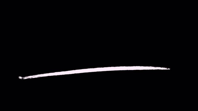 2D Hand Drawn White Line Scratch Accent Animation with Transparent Background