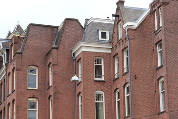 Fototapeta premium Koninginneweg Brick Building Facades in Amsterdam, Netherlands