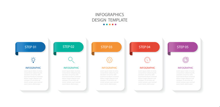 Steps business data visualization timeline process infographic template design. Business infographic template design icon 5 option or steps. 