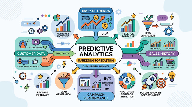 Predictive Analytics Business Intelligence Concept.