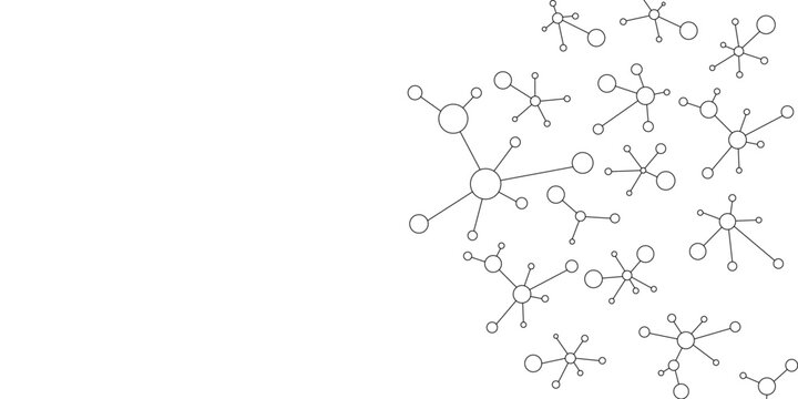 Structure molecule and communication. Dna, atom, neurons. Scientific concept for your design. Molecular abstract structure. Abstract banner with connect dots for computer wallpaper design.