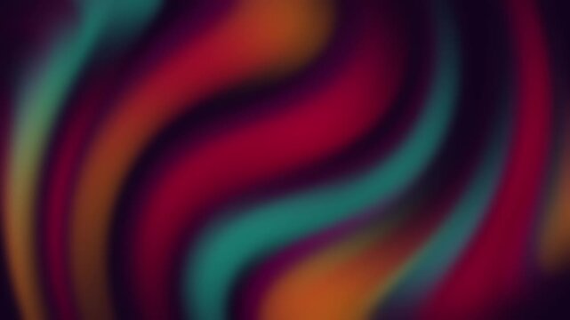 Abstract liquid wave motion background with smooth blurred gradient flowing in organic patterns of red orange and teal colors cinematic clip.