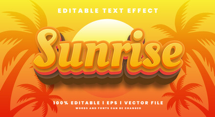 sunrise 3d vector text effect with modern style design © Text monster