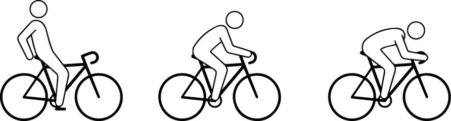 Obraz premium Bicycle with man icon set