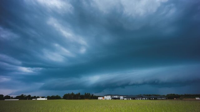 Supercell Storm Timelapse. Mesocyclone supercell storm captured in Lithuania Europe