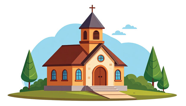 Small Christian Church Building Architecture.