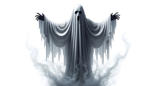 Spooky halloween ghost illustration digital art for seasonal decorations and scary designs