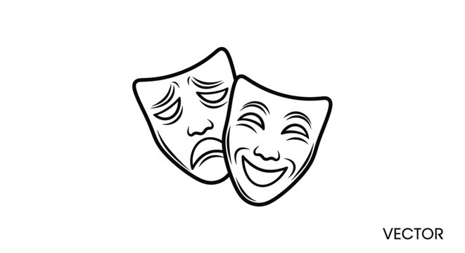 Theatrical comedy and tragedy masks.