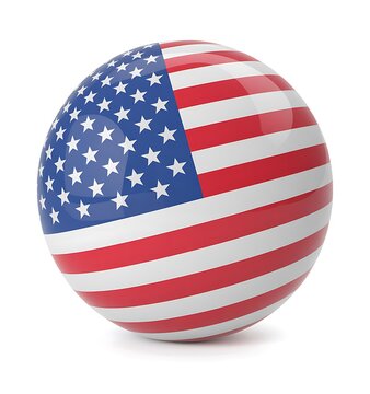 USA Flag Sphere Isolated