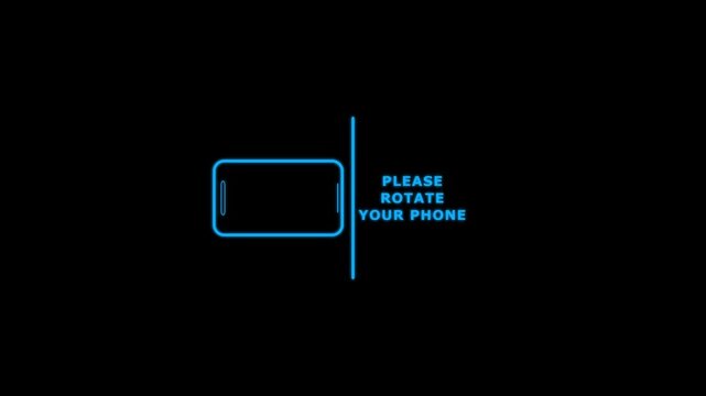 Please rotate your phone graphic instruction animation on white background. Animation for rotate phone instruction optimal viewing experience concept. 4k video animation