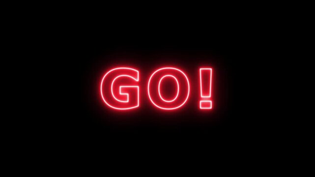 Animated of 3 2 1 go countdown animation on black screen. Glowing neon 3 2 1 go time limit animation. Game concept.Ready, set, go! Countdown, deduction to start. 4K animation on black background.
