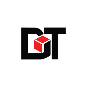 DT monogram logo with cube box symbol