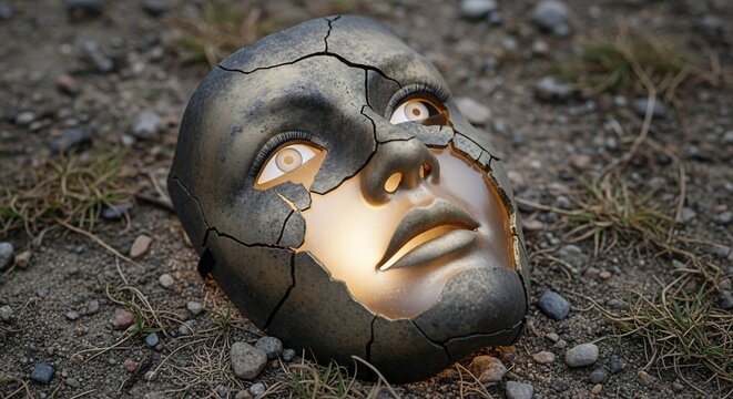 Cracked face mask