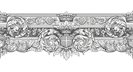 Ornate Architectural Decorative Moulding Design Element. © Dwi
