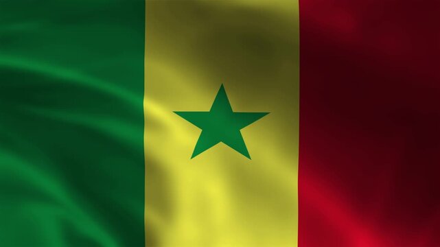 Senegal Flag Animation | Waving Senegalese National Flag in 4K UHD Motion Background
