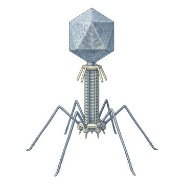 Bacteriophage T2 Virus Isolated on Transparent