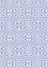 Obraz premium Seamless repeating pattern with blue art deco inspired swirls