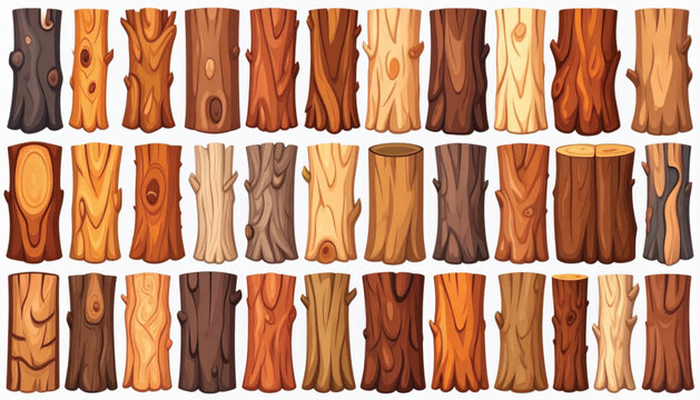 Variety of tree bark textures.