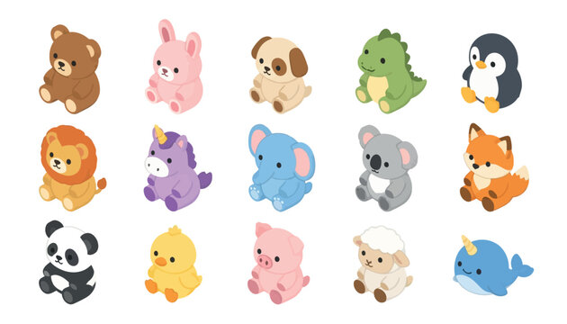 Colorful toy animal figurines.