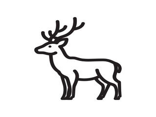 Fototapeta premium Minimalist Line Art Deer Illustration Vector Animal Wildlife Icon Silhouette