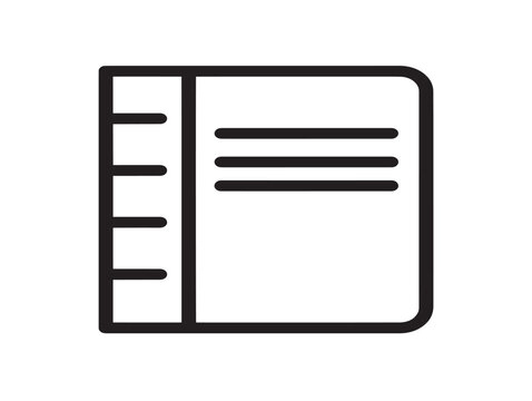 Blank Composition Notebook Cover Outline Vector Illustration Line Art