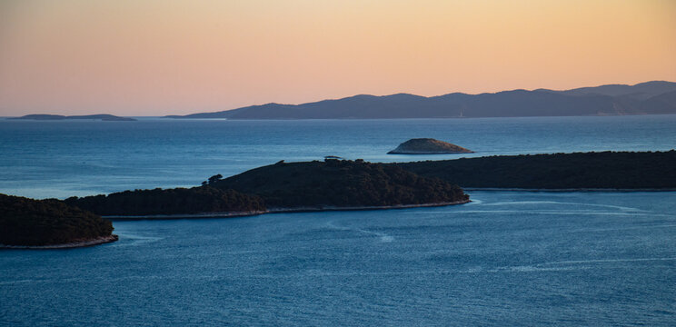 sunset in Hvar, view 
