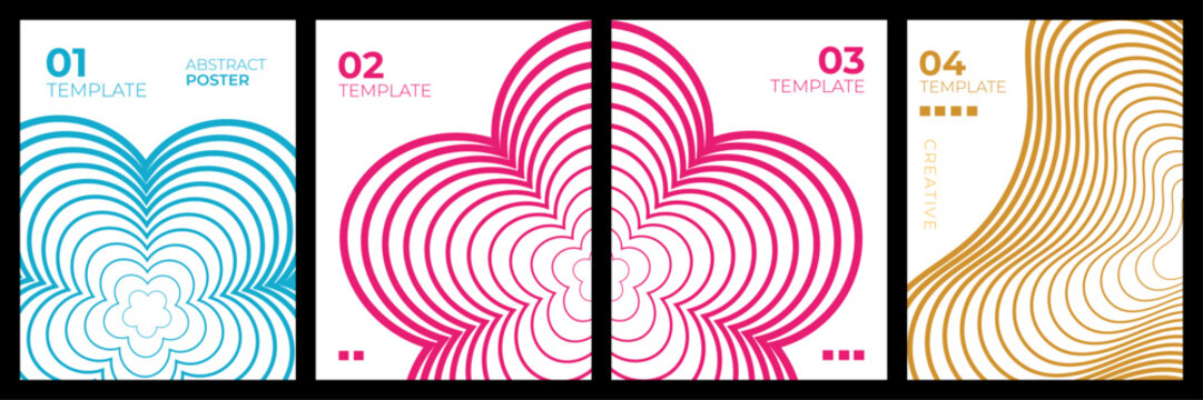 Collection of colorful abstract poster templates with unique designs and patterns