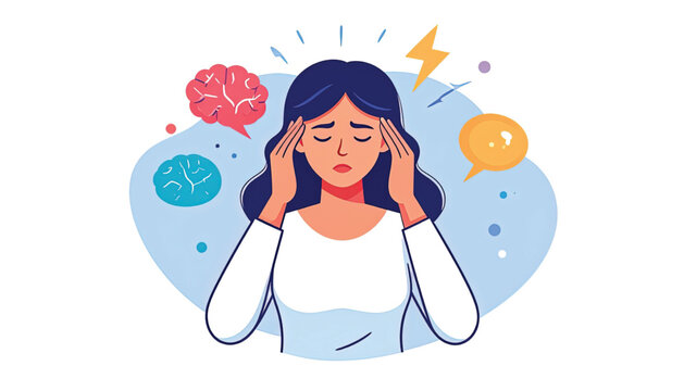 Woman experiencing mental stress and anxiety.