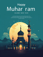 Happy muharram islamic new year poster © Md.Monir
