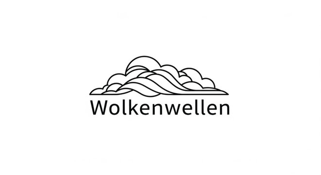 Wellen Wolken Logo Design.