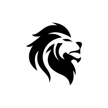 lion head silhouette logo vector