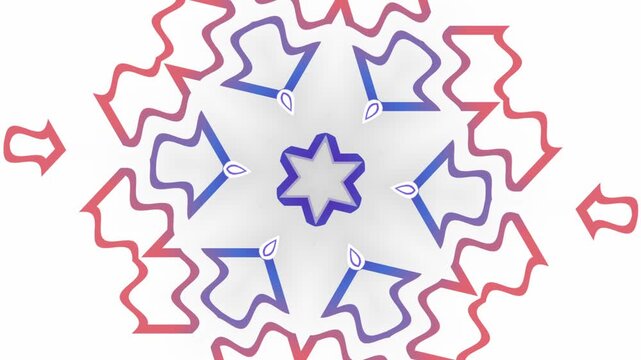 Red geometric kaleidoscope tessellation loop with seamless organic pattern