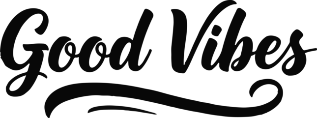 Fototapeten Positive Typografie Good vibes hand lettered typography modern calligraphy for positive messaging and graphic design  © monoara begum