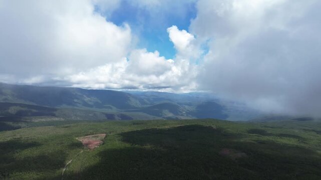 4k 30 fps drone shoot of mountains with clouds and valey 3