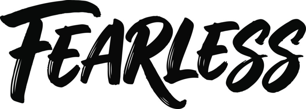Fearless brush script typography bold hand lettered wordmark for design projects