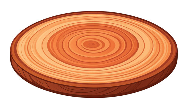 Wooden tree trunk cross section illustration.