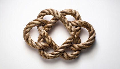 Naklejka premium gordian knot symbolizing complexity and confusion in product photography on white background