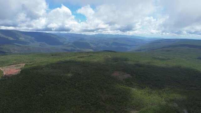 4k 30 fps drone shoot of mountains with clouds and valey