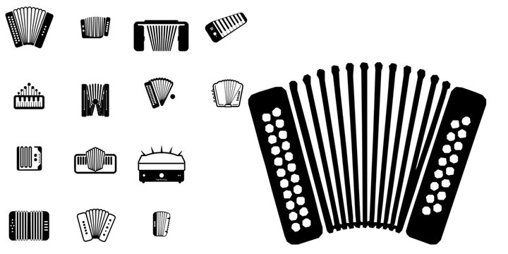 Harmonica Blues Music Instrument Icon Minimal Black Flat Vector Modern Design