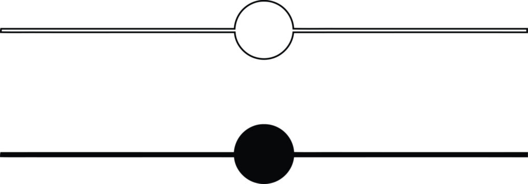 Toggle switch icons on and off states isolated on transparent background