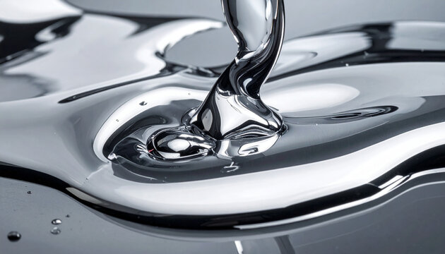 Liquid silver metal surface abstract background