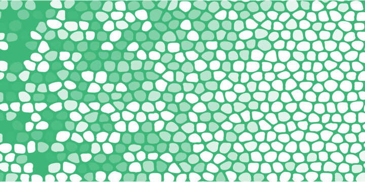 Abstract green mosaic background with seamless organic cell pattern, white pebble texture and soft gradient backdrop