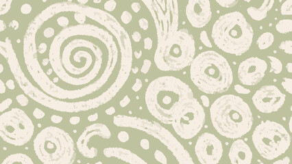 Fototapeta premium Swirl and circle pattern with a textured pale green background abstract