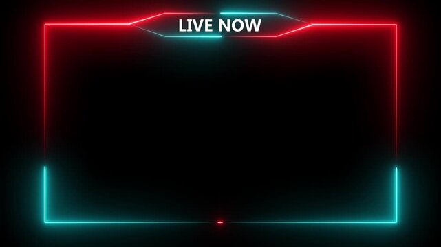 Glowing vibrant neon text display on dark background, stream starting soon animation for live videos and gaming intros. streaming and broadcasting social media motion.4k animation video design element