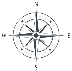 Obraz premium Classic compass rose design showing cardinal directions for navigation and exploration